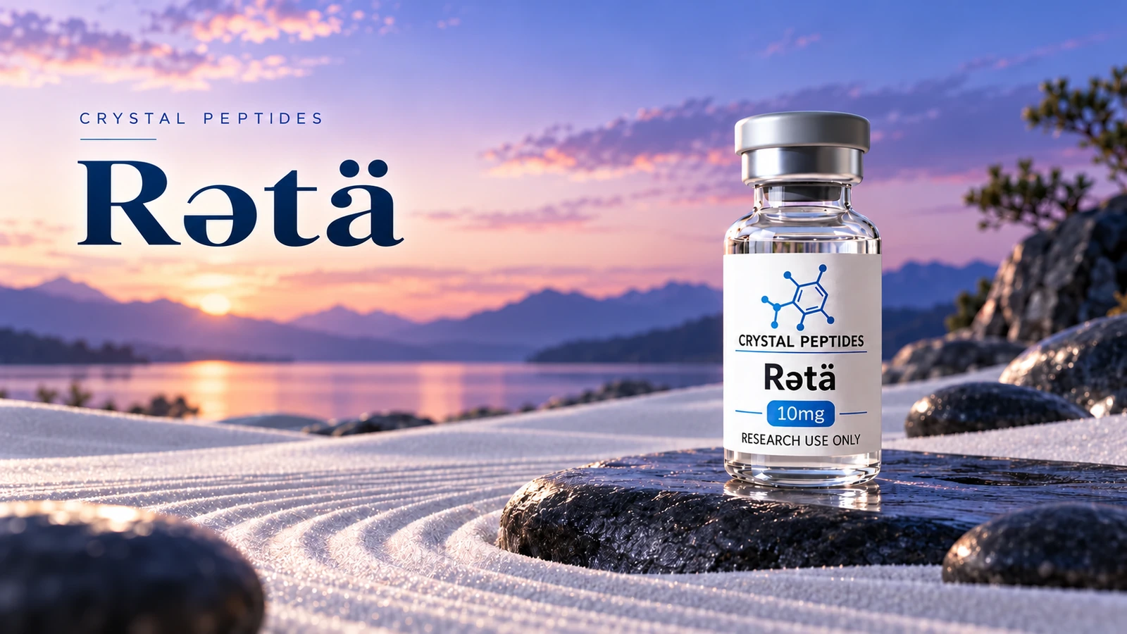 Illustrazione editoriale del prodotto: Rətä — Crystal Peptides.